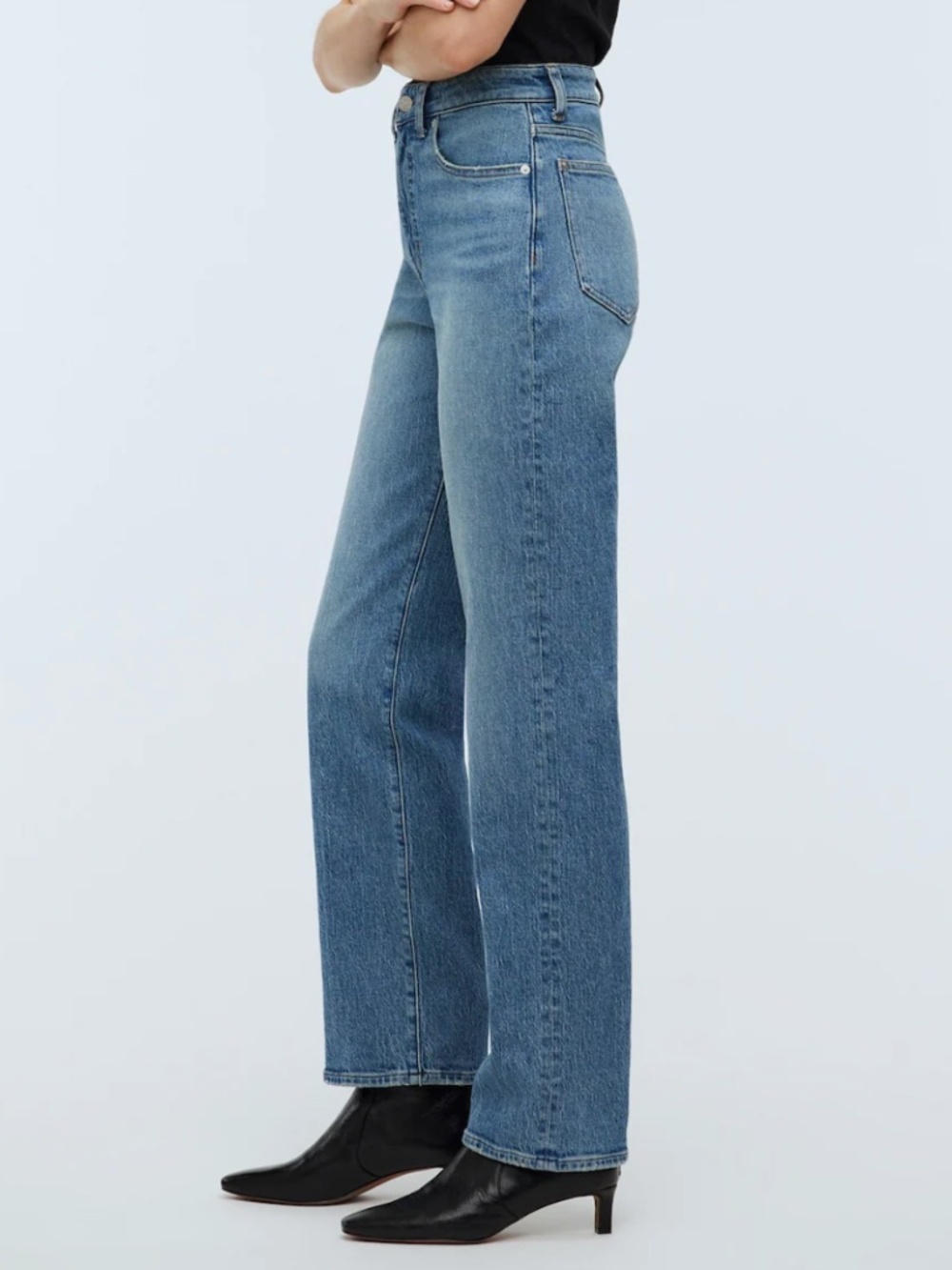 Madewell The '90s Straight Blue Rondell Wash Comfort Stretch Jean Size 30 - Picture 3 of 16